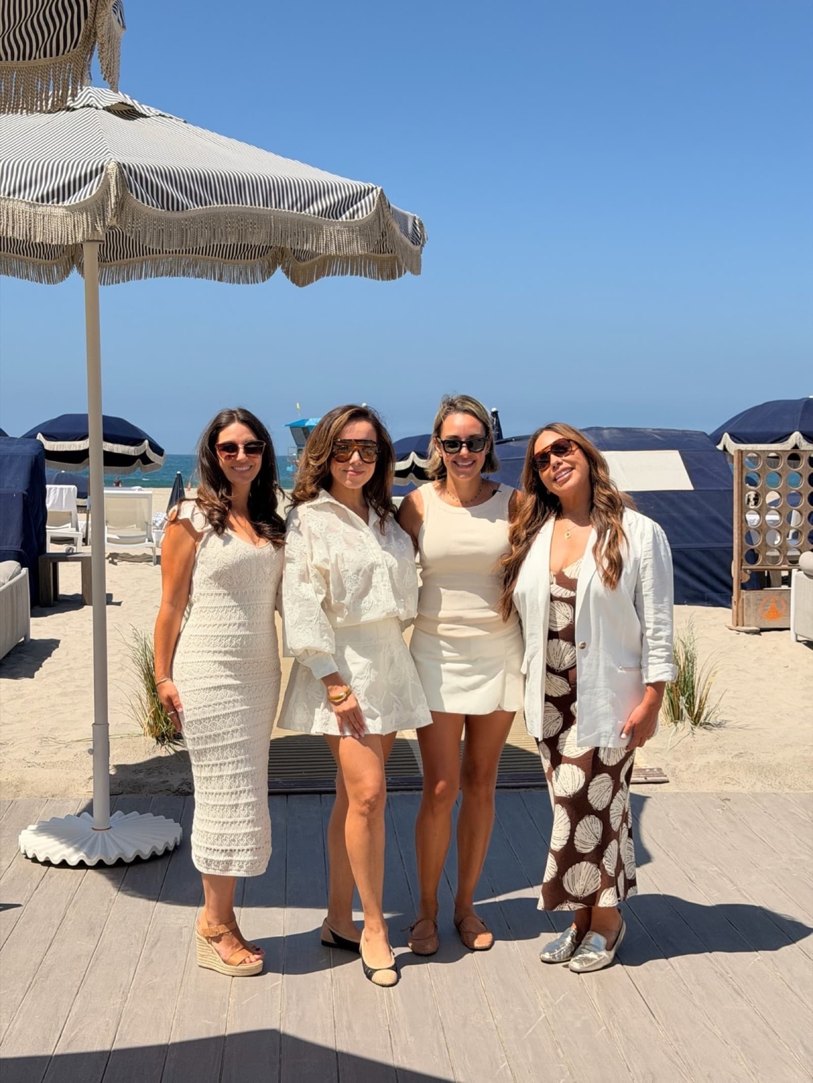 Alyson Barré, Paulina Bejarano, Giovanna Jimenez, and Rachel Strueber on the beach in Coronado